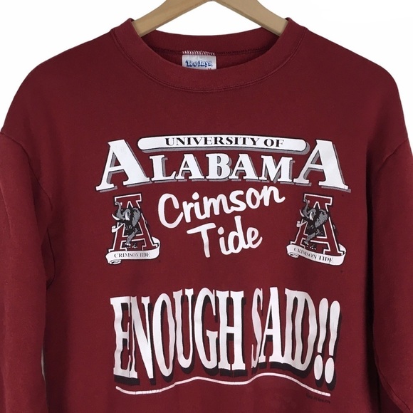 VINTAGE Alabama Sweatshirt Crimson Tide Football Game Day Spirit Size Medium - Picture 2 of 11